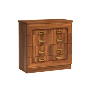 Komoda z szufladami Tade 90 cm dąb stuletni klasyczny styl idealna komoda wzbogacona o złote metalowe uchwyty do salonu sypialni lub biura