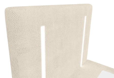 Łóżko kontynentalne Norco 80x200 beżowe stylowe łóżko z pojemnikiem na pościel oświetlenie umieszczone w zagłówku nadaje wyjątkowości