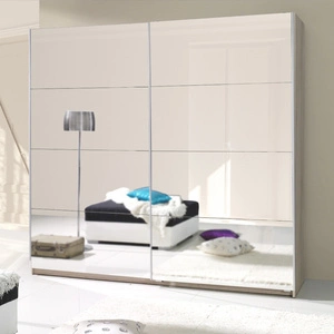 Szafa przesuwna z lustrem Twister 225 cm dąb sonoma jasny nowoczesny design oraz wykończenie ABS idealna szafa do sypialni lub garderoby