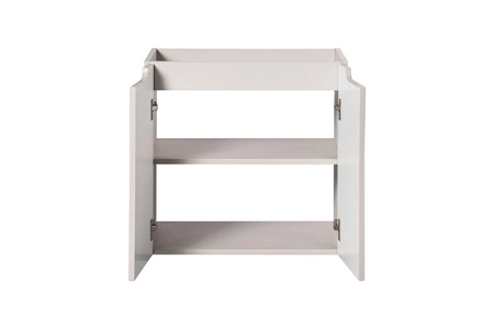 Szafka pod umywalkę Nova 60 cm beżowa designerska szafka do łazienki z półką nietuzinkowe pionowe ryflowanie na frontach