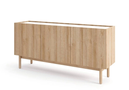 Komoda Boho 144 cm dąb riviera / marmur bianco niebanalny design uniwersalne połączenie kolorów dekoracyjny blat w marmurowym dekorze