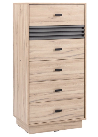 Komoda z szufladami Estan 60 cm dąb estana jasny / antracyt nowoczesny design mebla wysoka jakość wykonania obrzeża komody wykończone specjalną okleiną