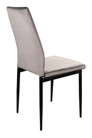 Krzesło tapicerowane Atom 39x41 cm szare klasyczne oraz ponadczasowe krzesło z metalowymi nogami