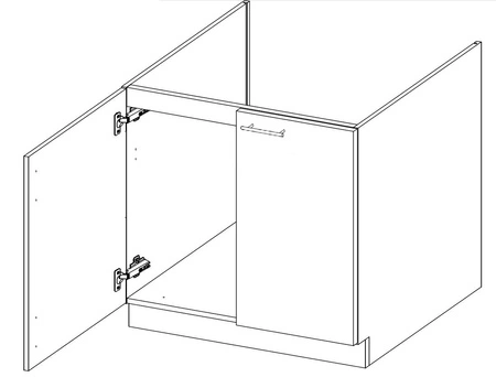 Szafka kuchenna pod zlewozmywak Milo 80 ZL 2F BB szafka odporna na parę wodną rozlaną ciecz i wysoką temperaturę