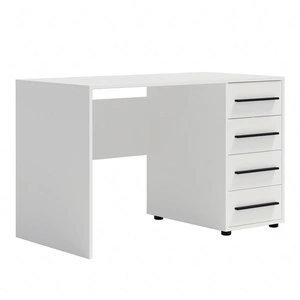 Biurko Maxione 120 cm białe nowoczesne biurko szufladami uniwersalny design idealne wpasuje się do pokoju nastolatka lub gabinetu