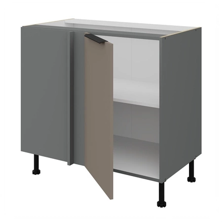 Szafka kuchenna narożna dostawiana Fiuggi Ant 105 ND 1F BB lewa fronty szafki kuchennej wykończone w technologii anti fingerprint