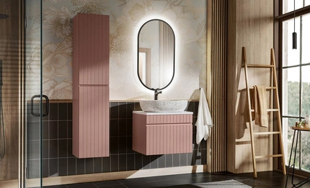 Szafka pod umywalkę Iconic 60 cm antyczna róża starannie wykonana szafka z szufladą odporna na działanie wilgoci pionowe ryflowania