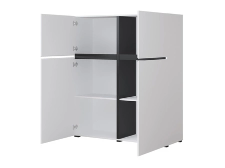 Komoda wysoka Cross 119 cm biała nowoczesny design idealna komoda do salonu sypialni lub biura prosta forma