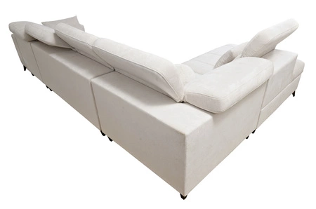 Narożnik z funkcją spania Penejos XI Lux szary popiel lewostronny stylowy narożnik rozkładany z komfortowym wysuwanym podnóżkiem