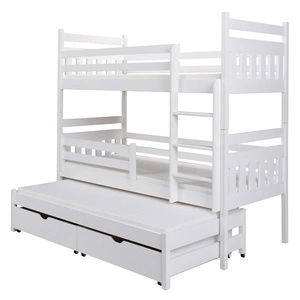 Łóżko piętrowe Fabian 3 osobowe 90x200 cm idealne do pokoju dziecka oszczędza metraż zajmuje przestrzeń łóżka pojedynczego