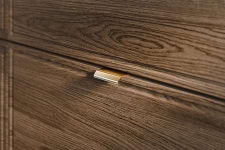 Szafka pod umywalkę Talia 80 cm czarny / dąb casella elegancki design szafka z gustowną frezowaną ramką na frontach uchwyty krawędziowe