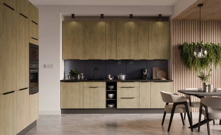 Słupek kuchenny Corsico 60 LO-215 2F szafka do zabudowy lodówki metalowe uchwyty szafka odporna na działanie wilgoci i uszkodzenia