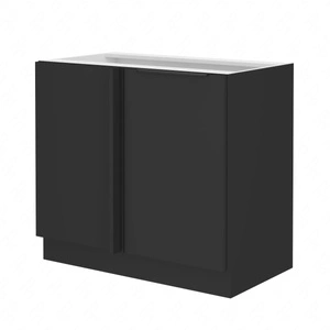 Szafka kuchenna narożna dostawiana Black 105 ND 1F BB lewa metalowy uchwyt krawędziowy szafka odporna na działanie wilgoci i uszkodzenia