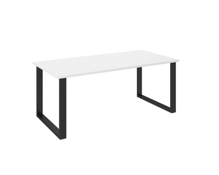 Stół Taunton 185x90 cm biały / czarny prosta forma mebla wzbogacona o stylowe czarne nogi w stylu loftowym blat odporny na rozlanie cieczy