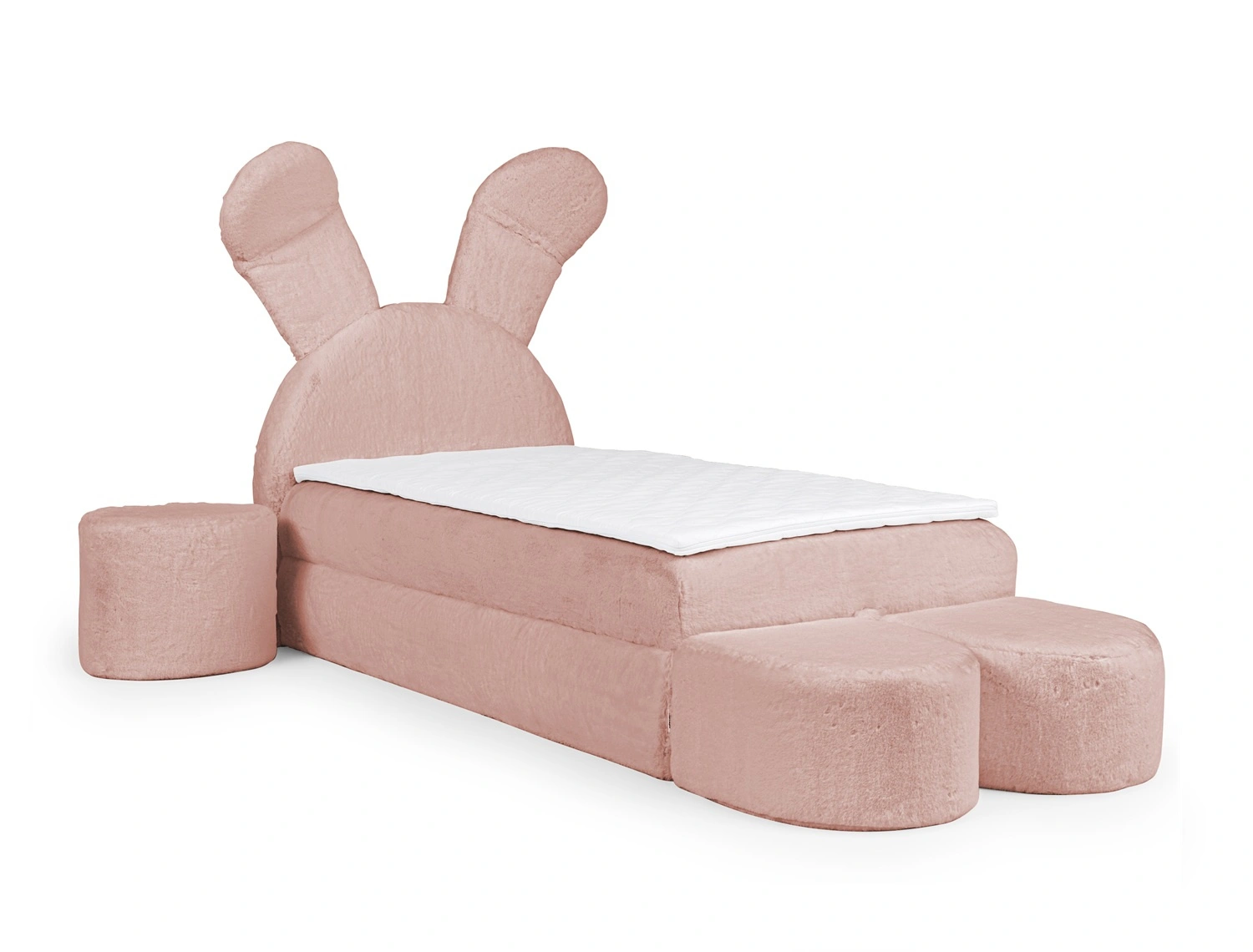 Łóżko kontynentalne Beti 100x200 cm w kolorze różowym