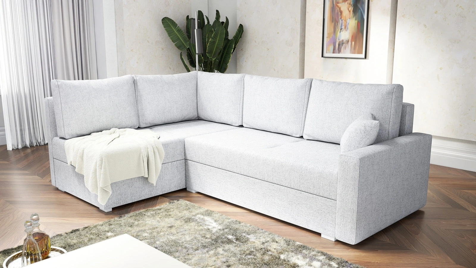 Narożnik z funkcją spania Nofi Narożniki do salonu Nowoczesne narożniki rozkładane do pokoju dziennego