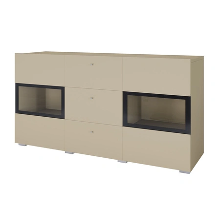 Komoda z szufladami Baros 132 cm beżowa wysoka jakość wykonania nowoczesne kształty w wyjątkowej stylizacji zachwycą każdego