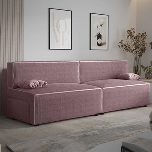 Kanapa rozkładana Brandon XL wrzosowa nowoczesny design i szeroka funkcjonalność trójwymiarowa tkanina o wyrazistych prążkach