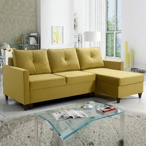 Narożnik z funkcją spania Terni oliwkowy prawostronny praktyczny i funkcjonalny narożnik wyposażony w pojemne pojemniki na pościel