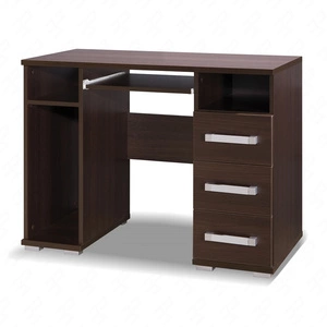 Biurko z szufladami Maximus 100 cm kasztan wenge nowoczesny design mebla obrzeża biurka wykończone zostały specjalną okleiną