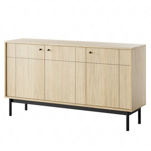 Komoda Modesta 154 cm dąb linea prosta konstrukcja doskonała komoda do salonu lub sypialni w stylu japońskim wysokie drewniane nogi