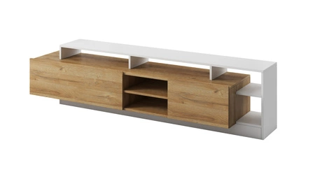 Meblościanka Elma biała / dąb grandson nowoczesny design obrzeża wykończone specjalną okleiną