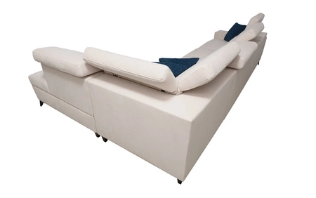 Narożnik z funkcją spania Kelly Sleek XI arktyczny błękit prawostronny komfortowy narożnik wykonany z trwałej plecionej tkaniny