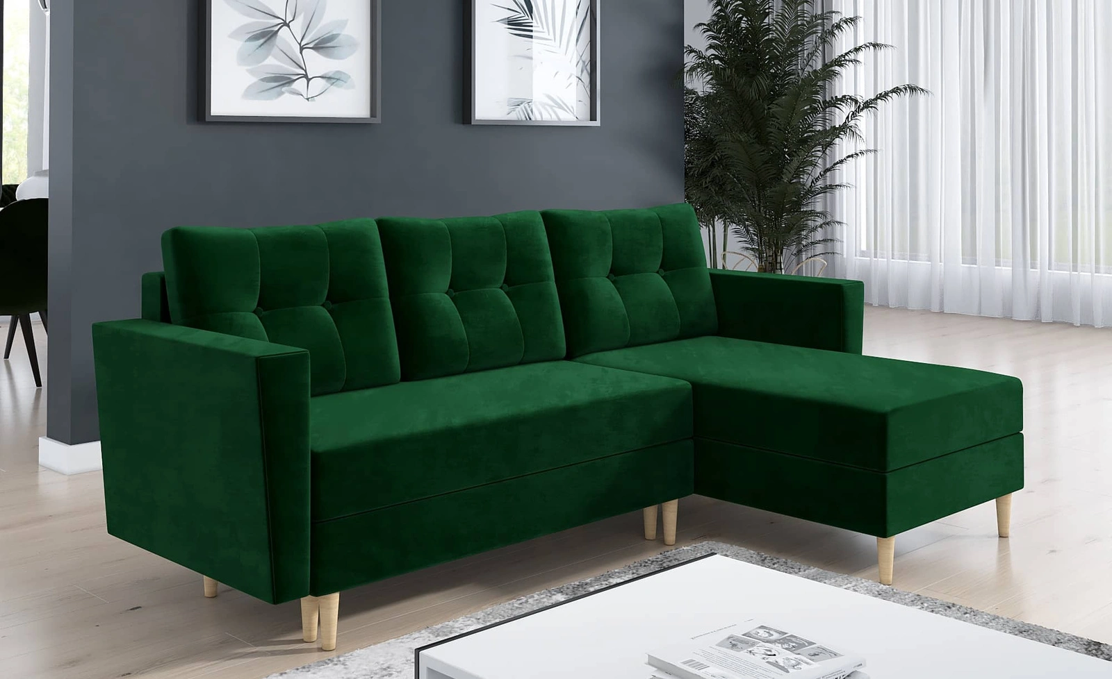 Narożnik z funkcją spania Telsze Narożnik do salonu Narożnik z funkcją spania codziennego