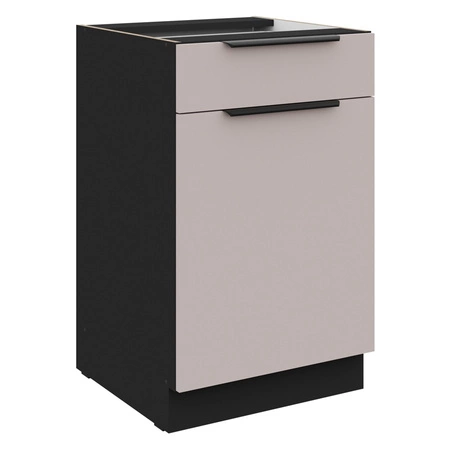 Szafka kuchenna stojąca z szufladą i półką Tarraco 50 D 1F 1S BB metalowe uchwyty krawędziowe szafka odporna na działanie wilgoci i uszkodzenia