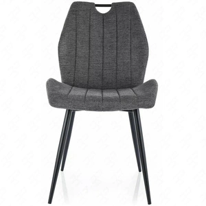 Krzesło tapicerowane Arco Brego 43x51 cm ciemny szary nowoczesne oraz funkcjonalne krzesło z metalowymi nogami