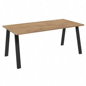 Stół Malden 185x90 cm dąb lancelot / czarny prosta forma mebla wzbogacona o stylowe czarne nogi w stylu loftowym blat odporny na rozlanie cieczy