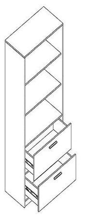 Regał z szufladami Rest 50 cm dąb craft biały / popiel nowoczesny i funkcjonalny mebel do pokoju młodzieżowego
