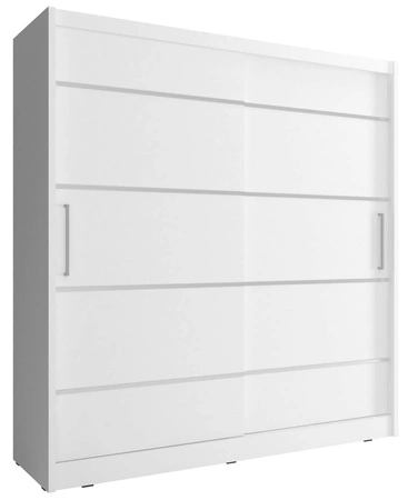 Szafa przesuwna Anafi 180 cm biała nowoczesna szafa idealna do garderoby sypialni lub przedpokoju
