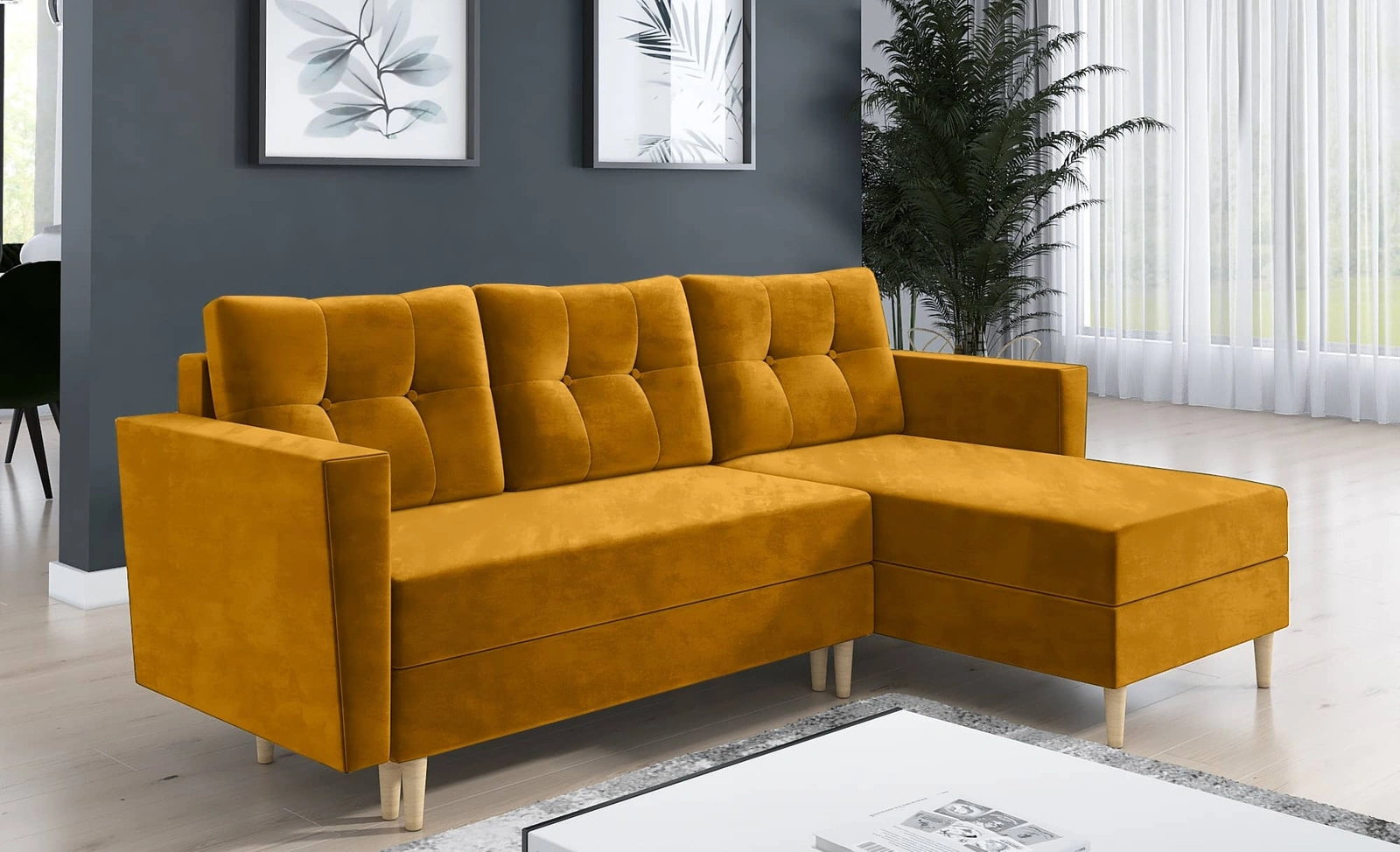 Narożnik z funkcją spania Telsze Narożnik do salonu Narożnik z funkcją spania codziennego