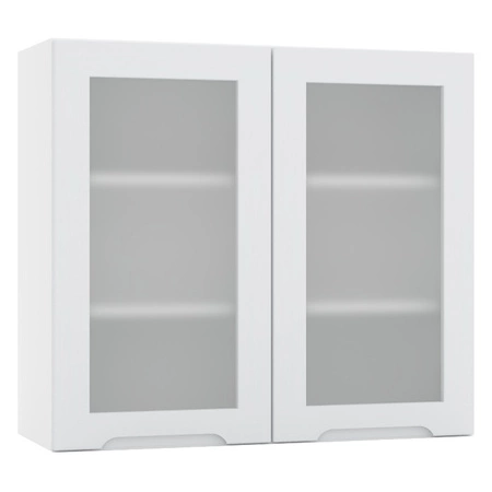 Zestaw mebli kuchennych Zova 240 cm biały / jasny szary meble do kuchni odporne na wilgoć parę wodną i uszkodzenia frezowane uchwyty