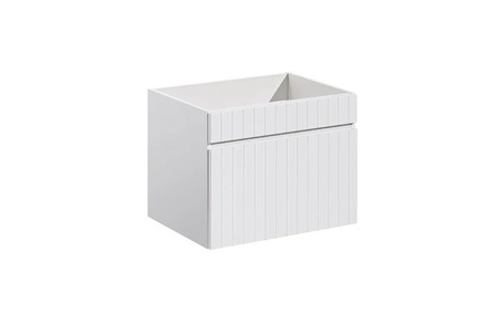 Zestaw mebli łazienkowych Iconic biały stylowe meble do łazienki z ryflowaniami odporne na działanie czynników zewnętrznych