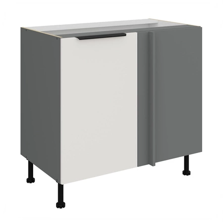 Szafka kuchenna narożna dostawiana Corato Ant 105 ND 1F BB prawa fronty szafki kuchennej wykończone w technologii anti fingerprint