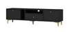 Szafka RTV Kioto I 180 cm czarny grafit elegancka szafka w ponadczasowej kolorystyce subtelne uchwyty w kolorze złotym