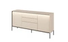 Komoda z szufladami Trend 166 cm beżowa funkcjonalna komoda o wyjątkowym designie ryflowane fronty z subtelnym oświetleniem