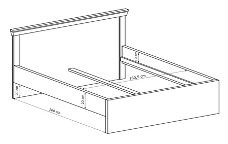 Łóżko Antica 160x200 cm dąb craft złoty idealne łóżko do stylowej sypialni z wysokim zagłówkiem