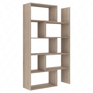 Regał wysoki Carl dąb sonoma jasny idealny regał do biura gabinetu lub pokoju nastolatka z możliwością rozsunięcia