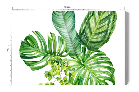 Obraz na płótnie egzotyczne liście 100x70 cm ponadczasowa ozdoba wnętrza obraz w wyrazistej kolorystyce wysoka jakość wykonania