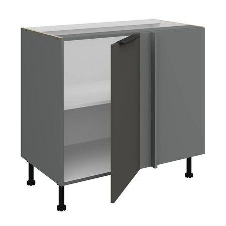 Szafka kuchenna narożna dostawiana Aversa Ant 105 ND 1F BB prawa fronty szafki kuchennej wykończone w technologii anti fingerprint