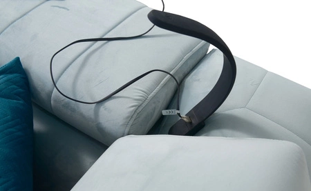 Narożnik z funkcją spania Rava VI brązowy prawostronny praktyczny i nowoczesny narożnik wyposażony w wielofunkcyjną lampkę