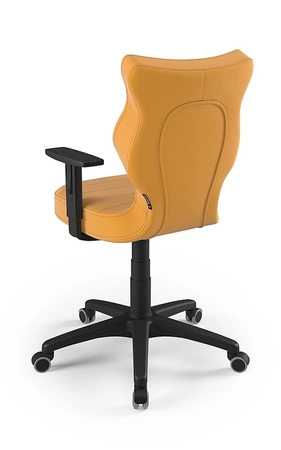 Krzesło do biurka Duo żółte dopasowane do wzrostu 159-188 cm ergonomiczne krzesło obrotowe z regulowanymi podłokietnikami