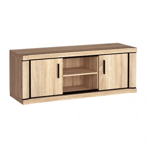 Szafka RTV Dallas 137 cm dąb sonoma / czarny nowoczesny design mebla wzbogacony o stylowe czarne dodatki