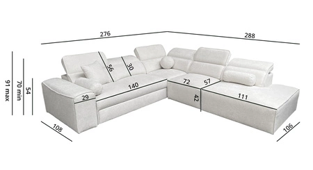 Narożnik z funkcją spania Viano IX zielony prawostronny stylowy narożnik z pojemnikami na pościel idealny mebel do dużego salonu
