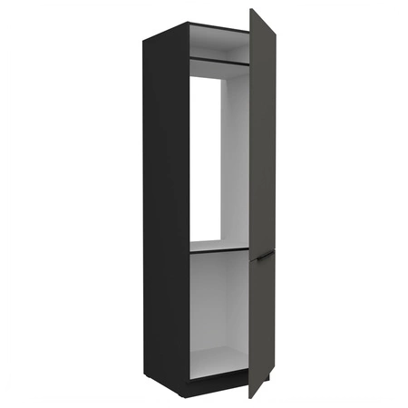 Słupek kuchenny Aversa Bl 60 LO-210 2F szafka do zabudowy lodówki fronty wykonane w technologii anti fingerprint uchwyty krawędziowe