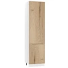 Słupek kuchenny Zova D60 LO/2333 biały / dąb halifax wysoka szafka do zabudowy lodówki frezowane uchwyty odporność na uszkodzenia