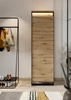 Szafa Quant 60 cm dąb artisan / czarny stylowy design szafy do przedpokoju o niewielkich gabarytach subtelne oświetlenie LED